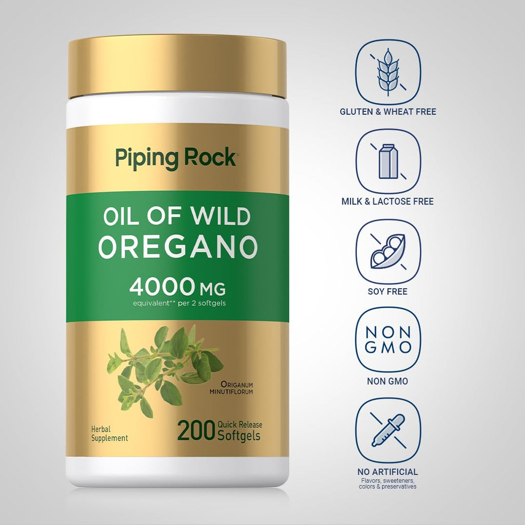 Piping Rock Oregano Oil Softgel Capsules - 200 Softgels - image 3