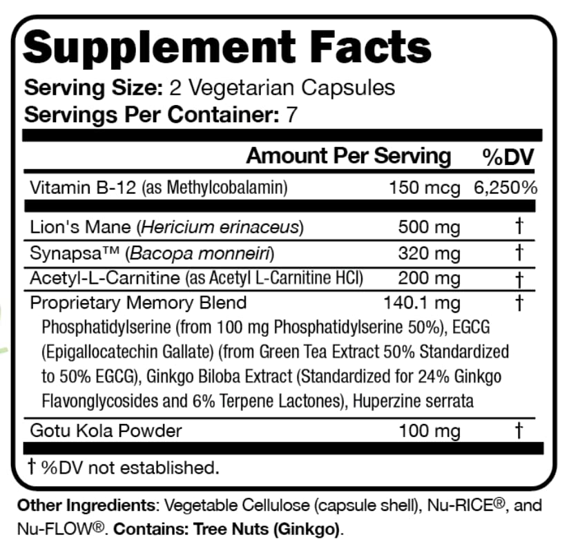 Script Essentials Memory Script Lions Mane Nootropic - 1 Capsules - image 4