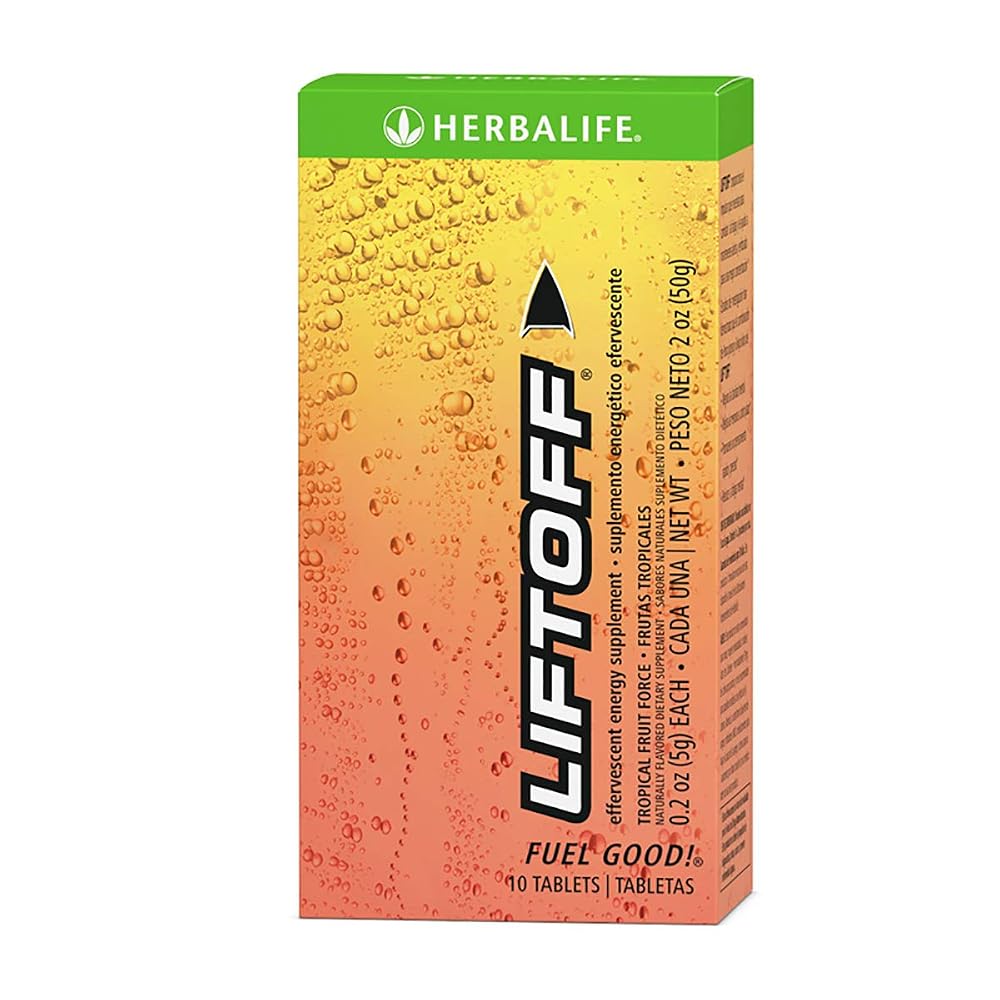 Herbalife Liftoff Effervescent Energy Supplement Tropical Fruit - 10 Tablets