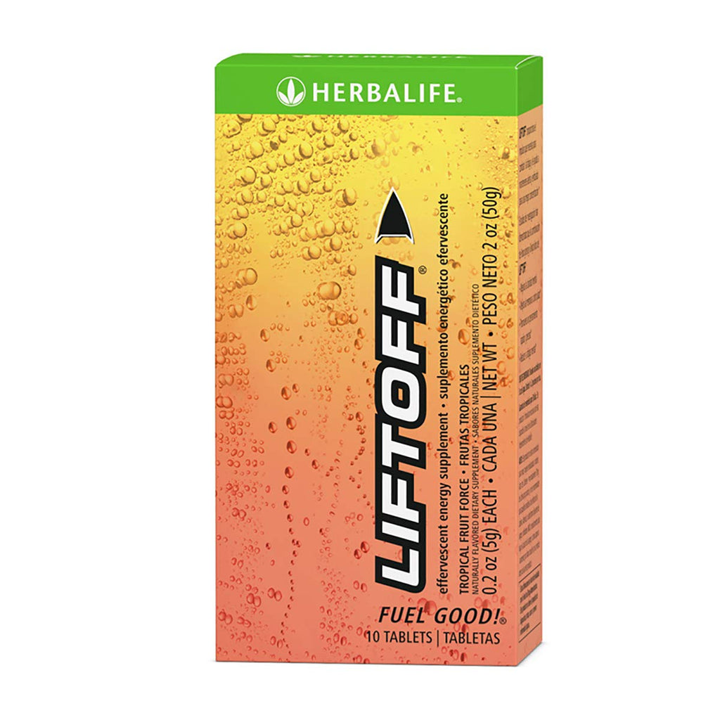 Herbalife Liftoff Effervescent Energy Supplement Tropical Fruit - 10 Tablets