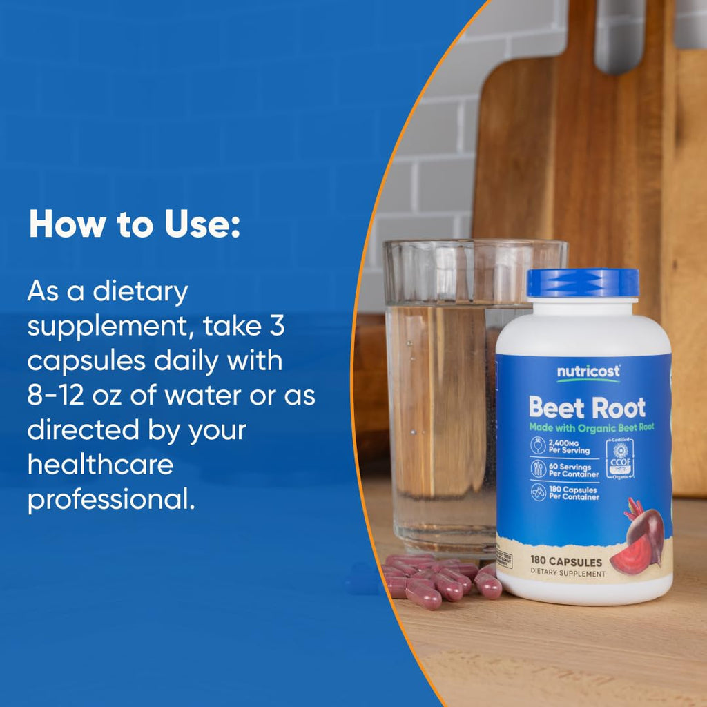 Nutricost Beet Root 2400mg Organic - 180 Capsules - image 7
