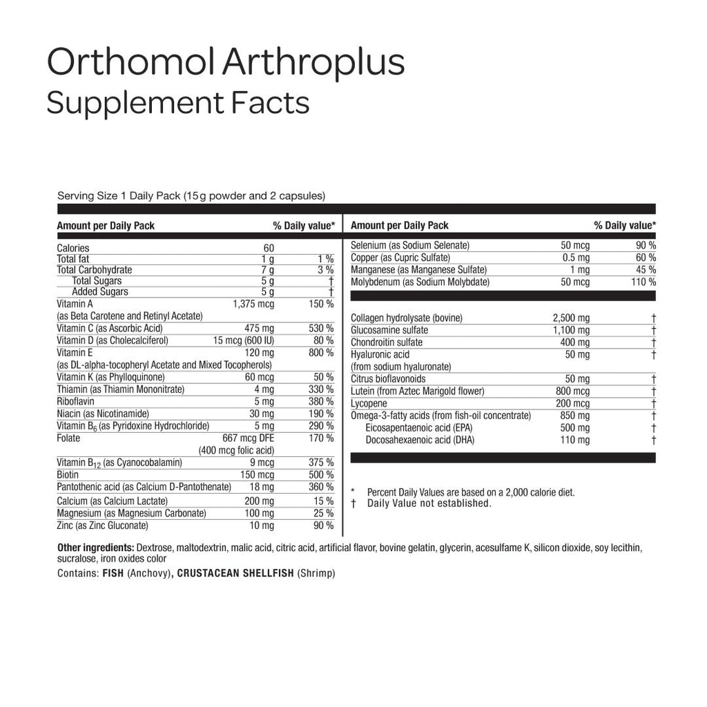 Orthomol Arthroplus Advanced Bone & Joint Supplement - 30-Day Supply - image 3