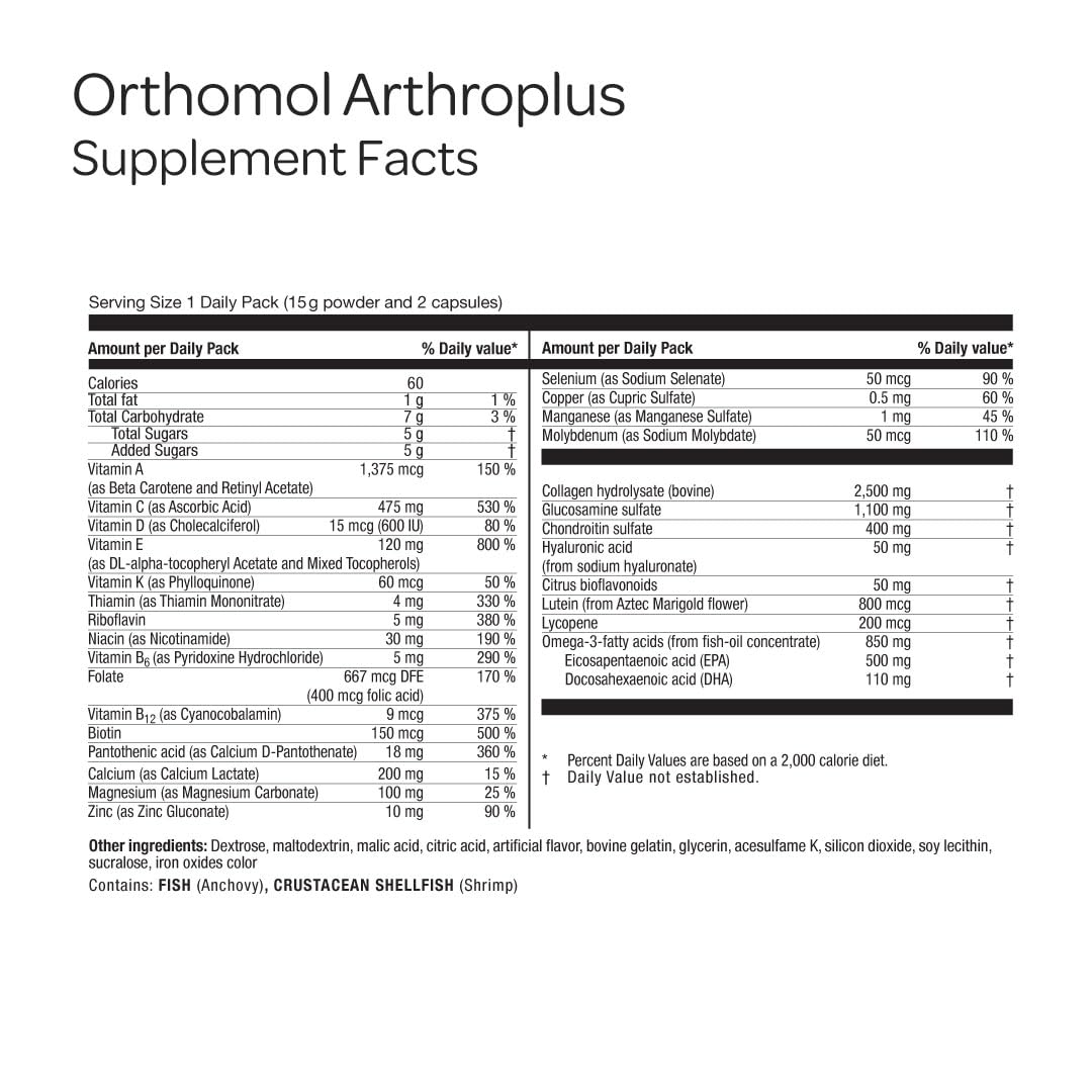 Orthomol Arthroplus Advanced Bone & Joint Supplement - 30-Day Supply - image 3