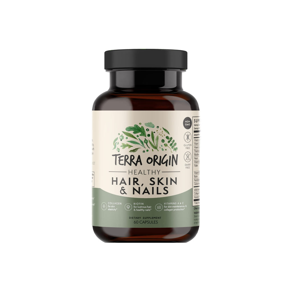 TERRA ORIGIN Hair, Skin & Nails Supplement - 60 Capsules