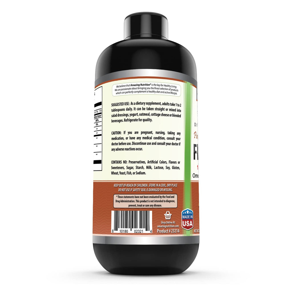 Amazing Nutrition Omega Flaxseed Oil Supplement - 16 Fl Oz - image 3