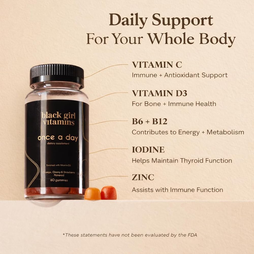 Black Girl Vitamins Once a Day - Womens Multivitamin Gummy - Vitamin A