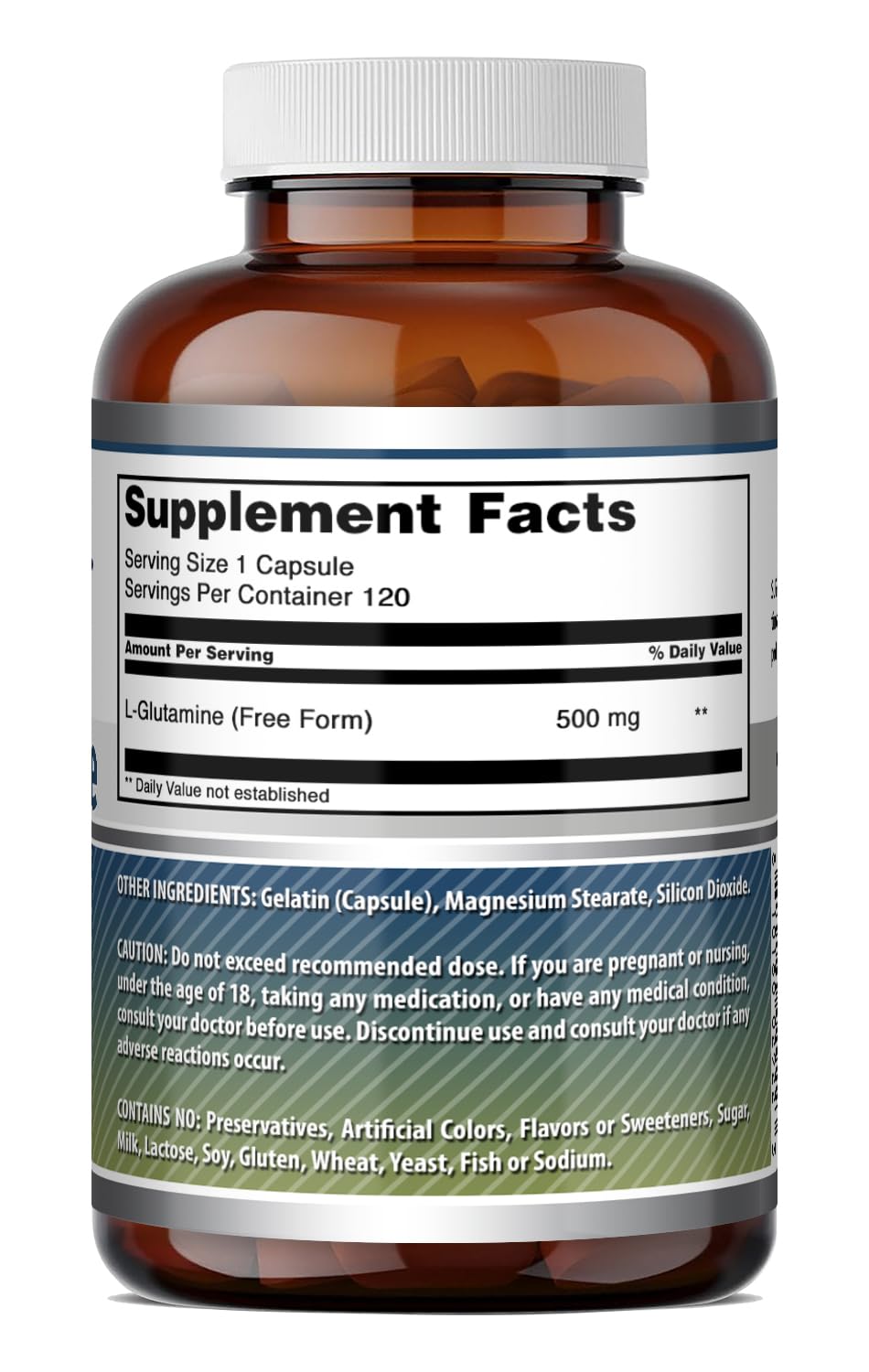 Amazing Formulas L-Glutamine 500 mg Capsules