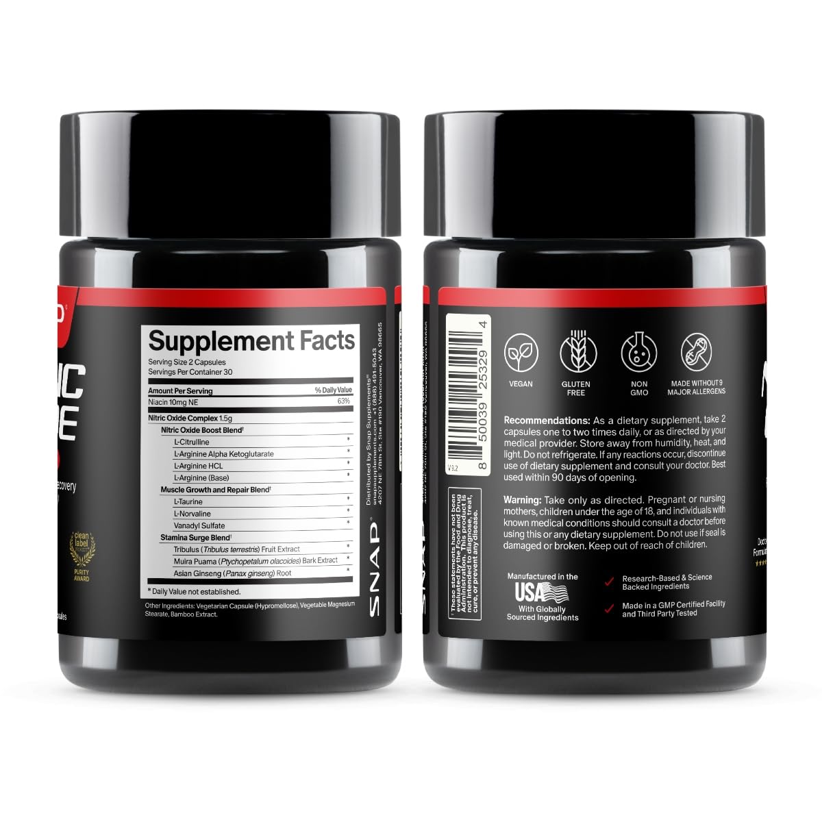 Snap Supplements Nitric Oxide Booster for Men & Women - 60 Vegan Capsules - image 10