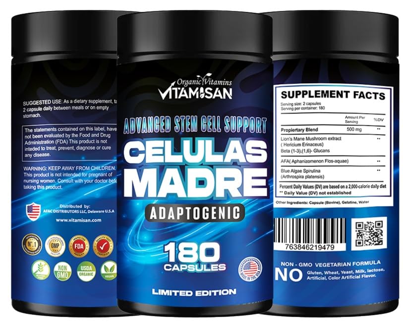 VITAMISAN Stem Cell Support with Lion's Mane - 180 Capsules - image 2