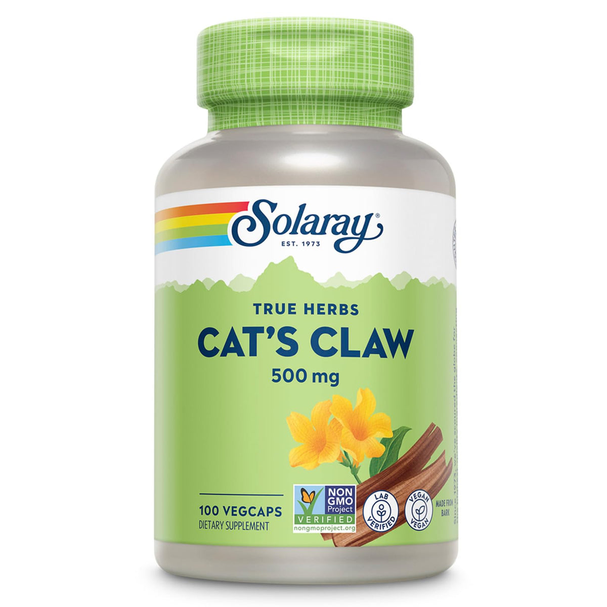 SOLARAY Cat's Claw Bark 500mg Immune & Joint Support - 100 Capsules