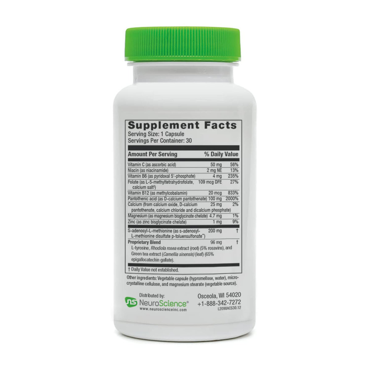 NeuroScience AdreCor with SAMe Adrenal Support - 30 Capsules - image 2