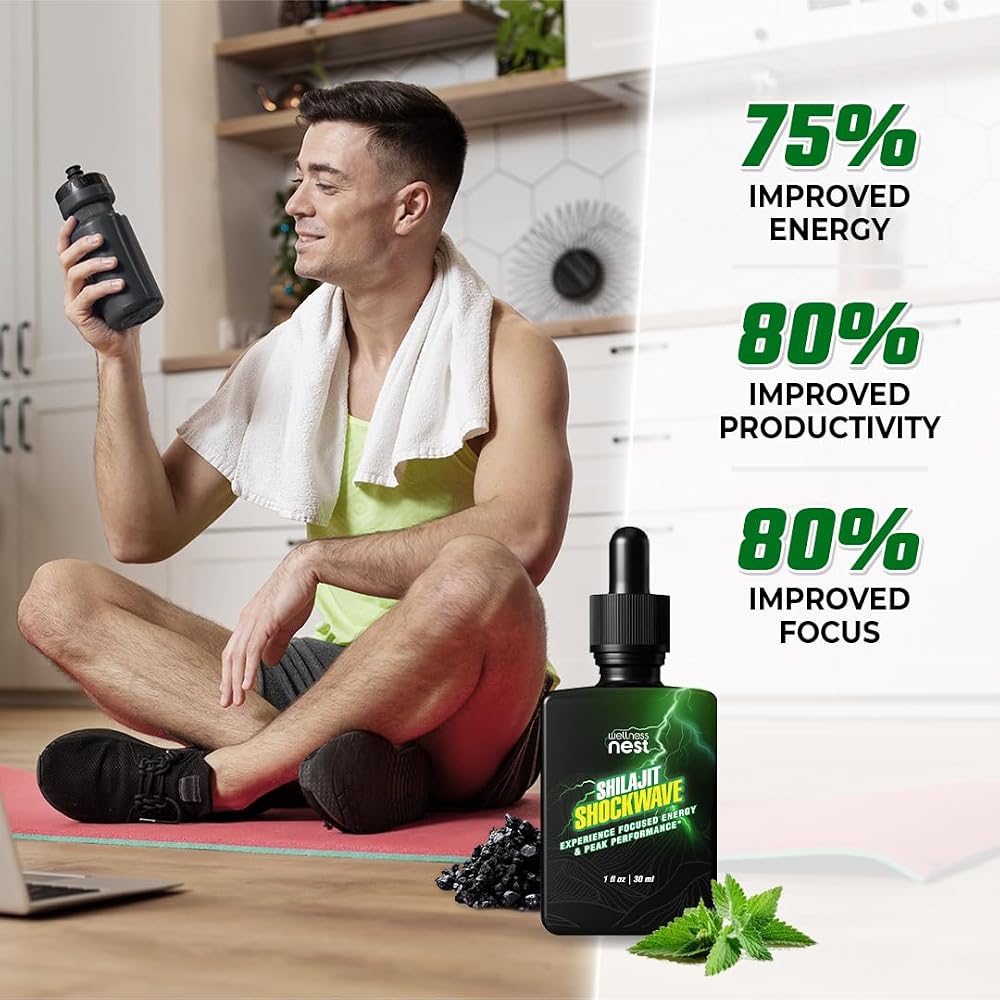 Wellness Nest Shilajit Shockwave Drops for Energy and Focus - 30 Fl Oz - image 3