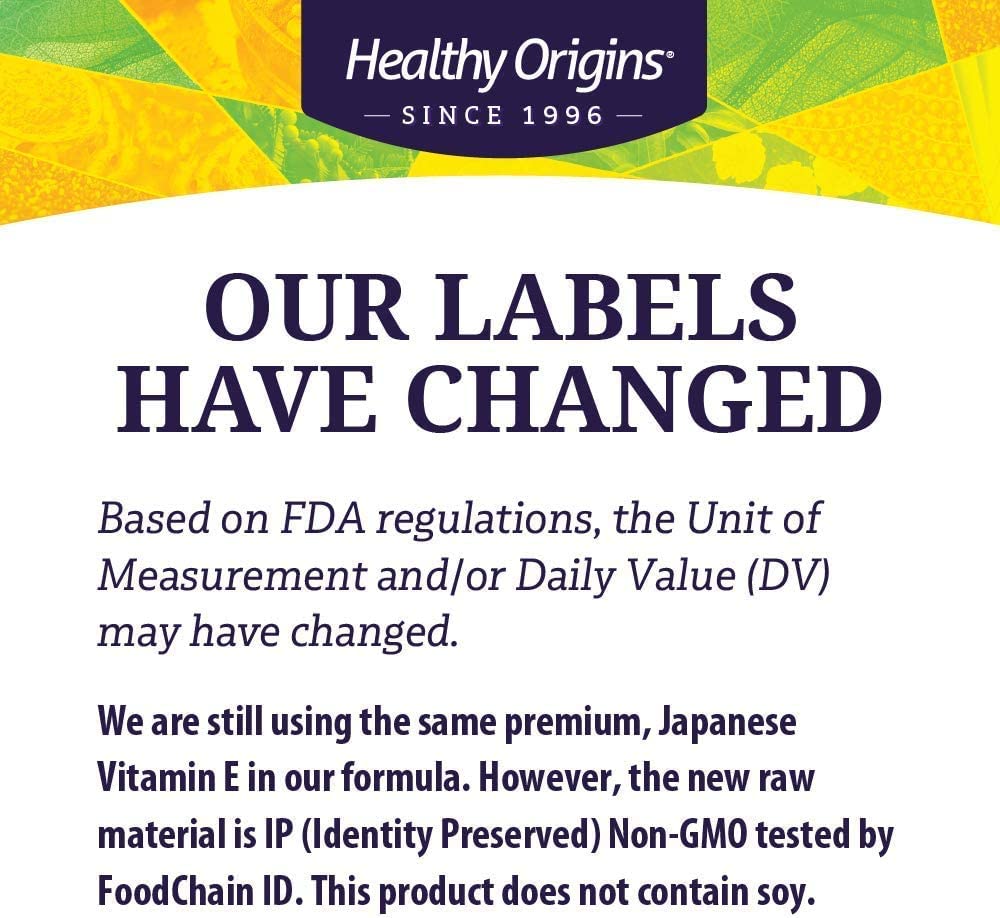 Healthy Origins Vitamin E 1,000 IU Natural Mixed Tocopherols - 120 Softgels - image 5