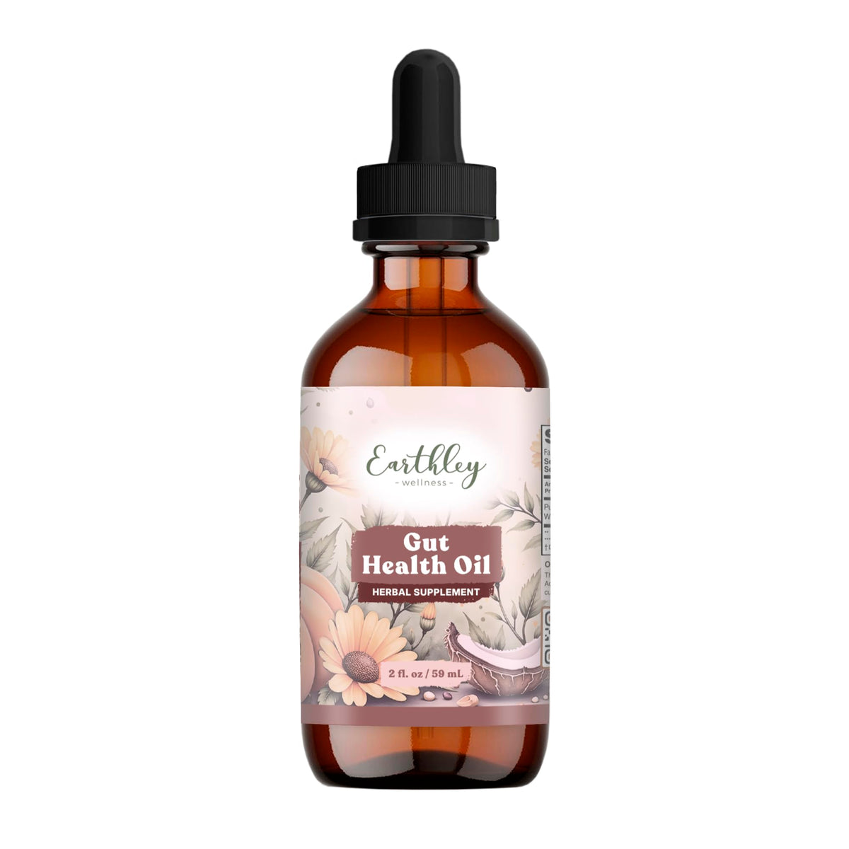Earthley Wellness Gut Health Oil Herbal Blend - 2 Fl Oz