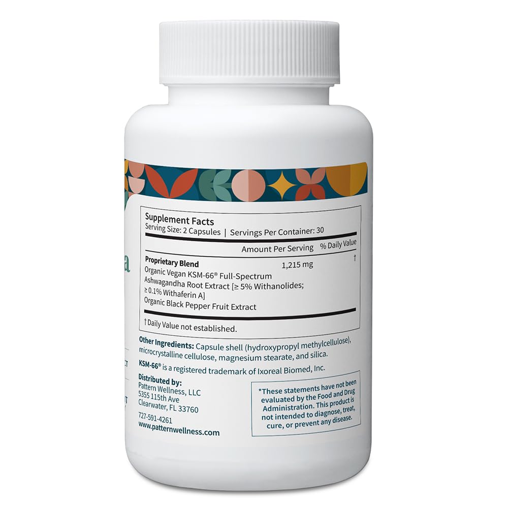 Pattern Wellness Ashwagandha Complex Supplement - 360 Vegan Capsules - image 3