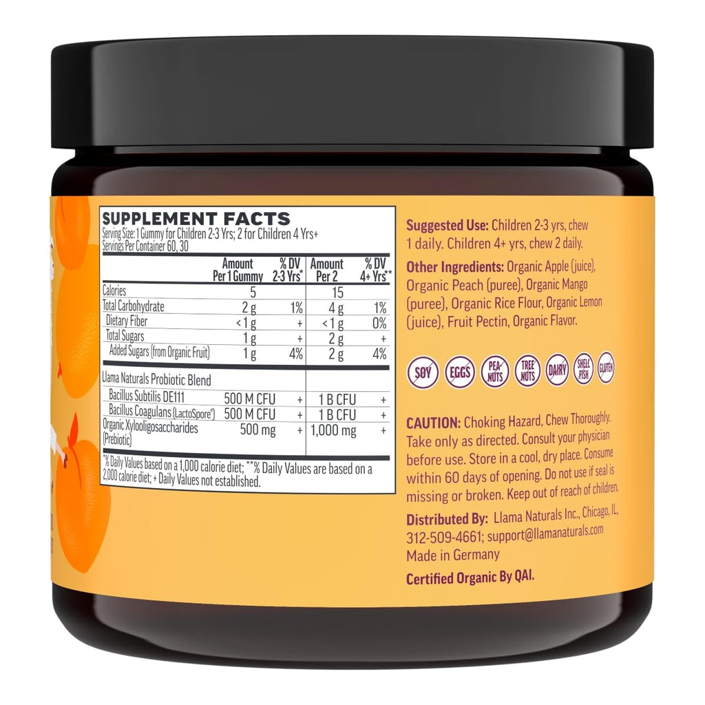 Llama Naturals Kids Probiotic with Prebiotic Fiber Gummies - 60 Count - image 9