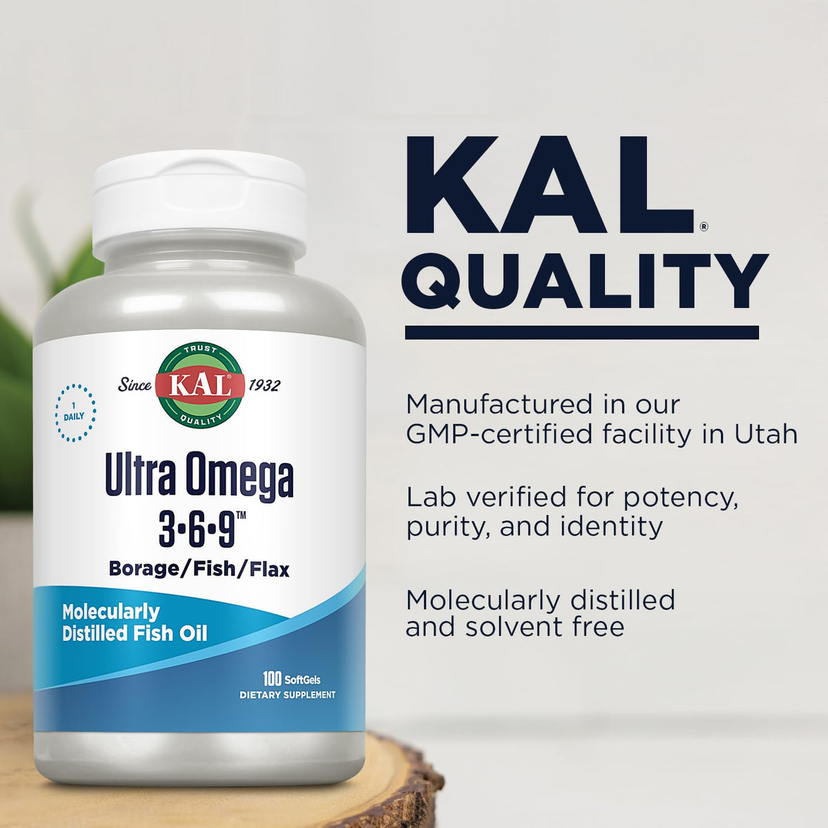 KAL Ultra Omega 3-6-9 1200mg Fish Oil with Flaxseed - 100 Softgels - image 4