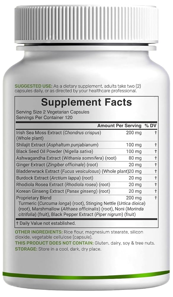 DEAL SUPPLEMENT 14-in-1 Irish Sea Moss Complex - 240 Vegetarian Capsules - image 6