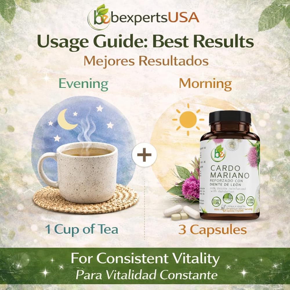 B-Experts Cardo Mariano Milk Thistle Tea & Capsules - 4oz + 60 Count - image 8