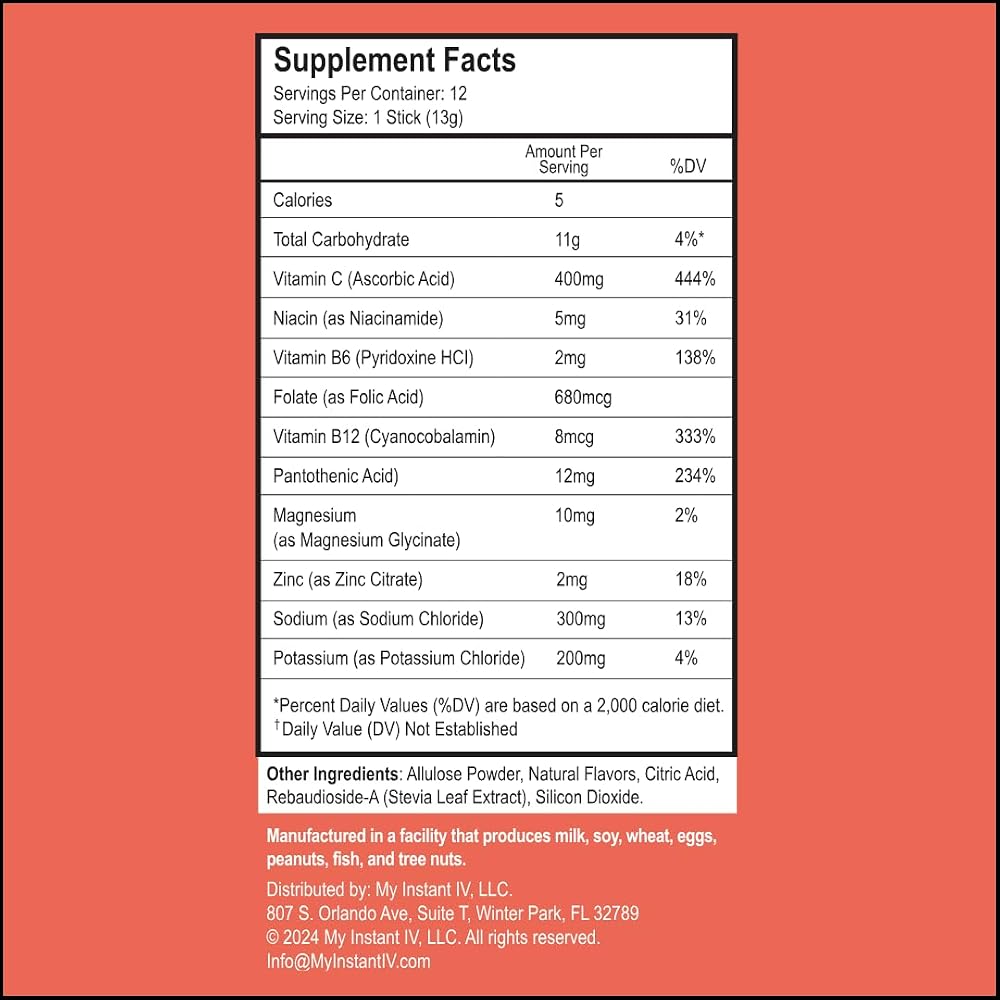 instant IV Electrolytes Powder for Hydration & Recovery - 12 Packets - image 4