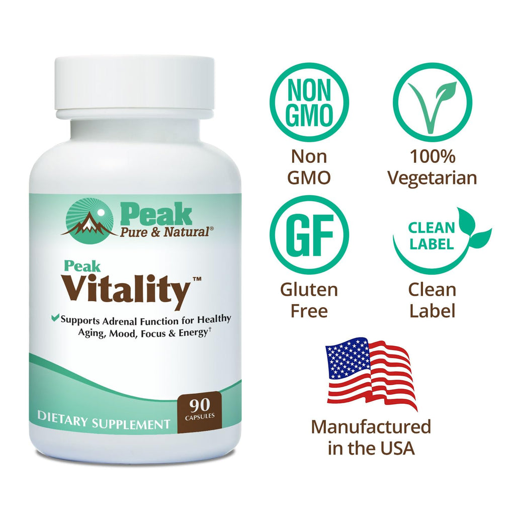 Peak Pure & Natural Adrenal Support Supplement - 90 Capsules - image 4