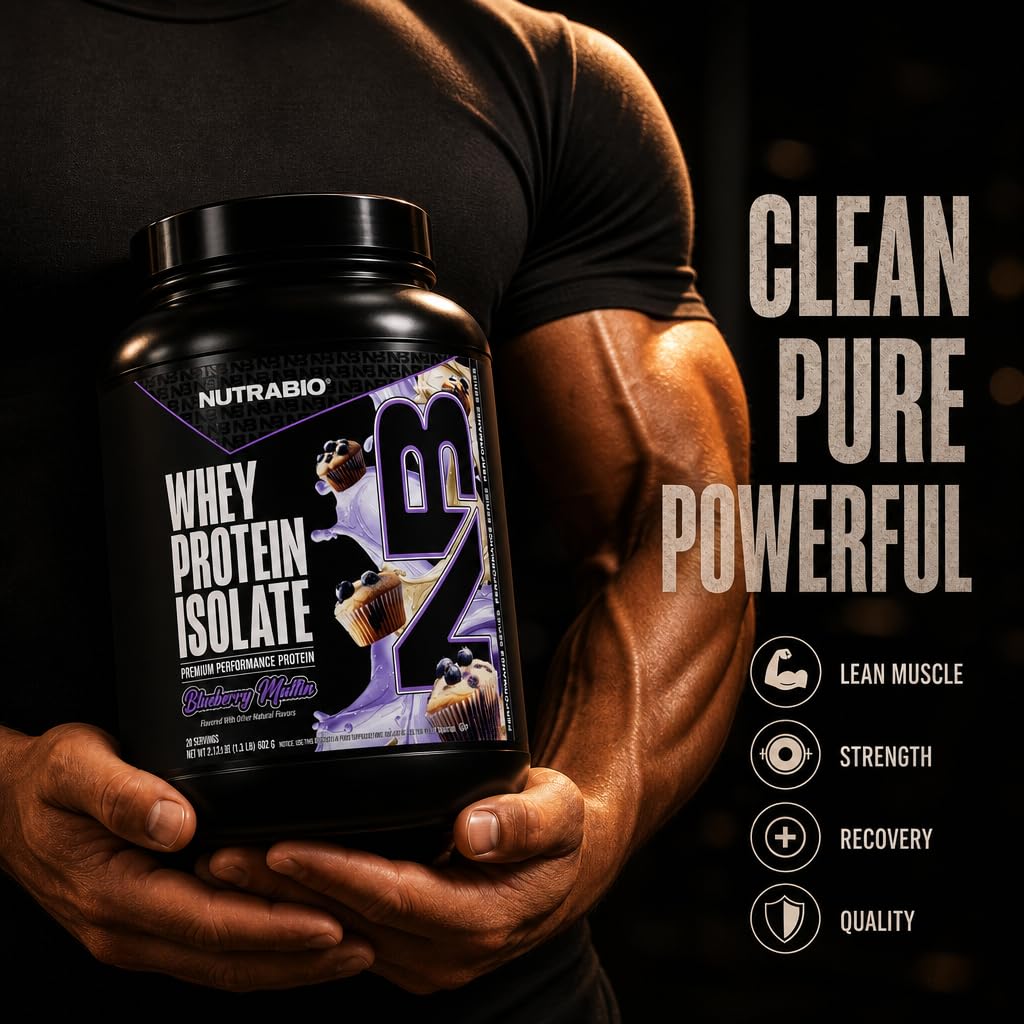 NutraBio 100% Whey Protein Isolate Protein Powder