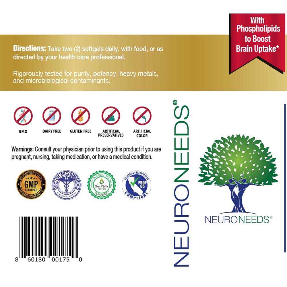 Neuro Needs Omega-3 Fish Oil 1000mg EPA & DHA - 60 Softgels - image 3