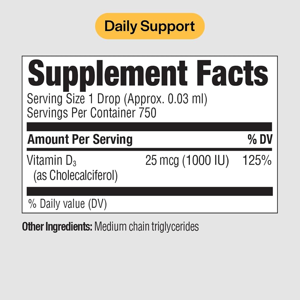 PureFormulas Vitamin D3 Drops 25 mcg (1,000 IU) - 0.75 fl oz - image 2