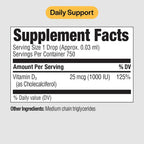 PureFormulas Vitamin D3 Drops 25 mcg (1,000 IU) - 0.75 fl oz - image 2