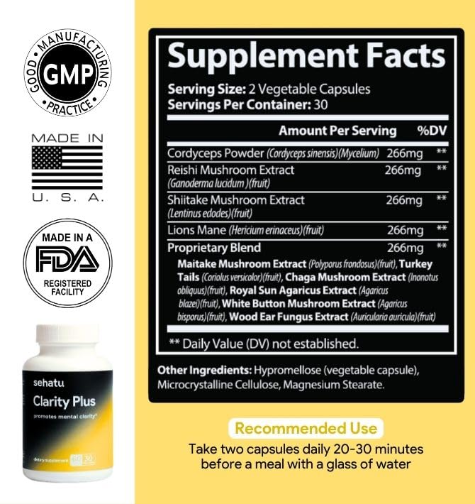 SEHATU Clarity Plus Cognitive Wellness Supplement - 60 Capsules - image 4