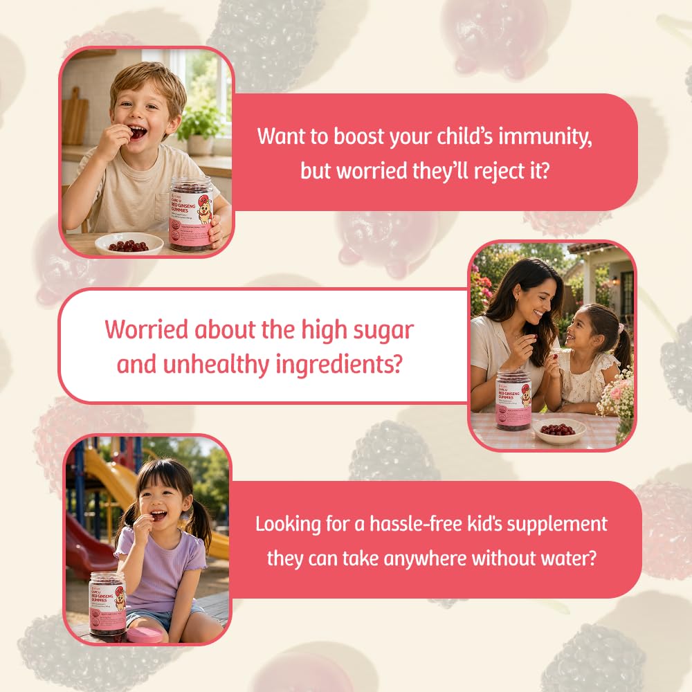 CARE U Korean Red Ginseng Gummies for Kids - 60 Count - image 5