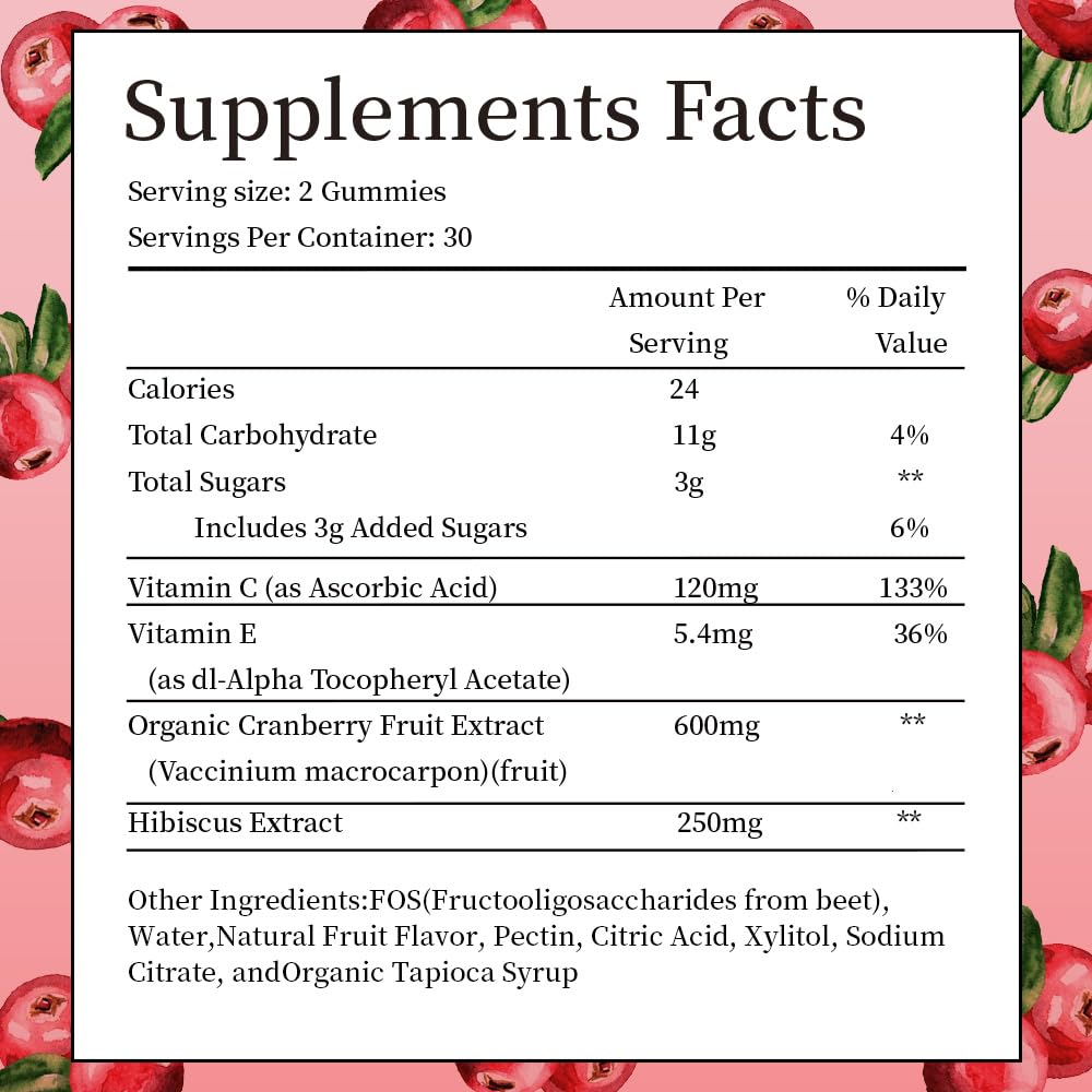 IIEltruiom Natural Cranberry Gummies for Women