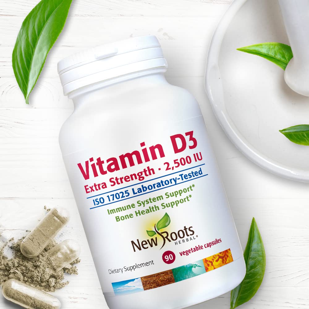 New Roots Herbal Vitamin D3 2,500 IU - 90 Vegetarian Capsules - image 6