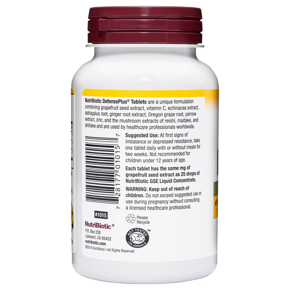 NutriBiotic DefensePlus Immune Support - 90 Tablets - image 2