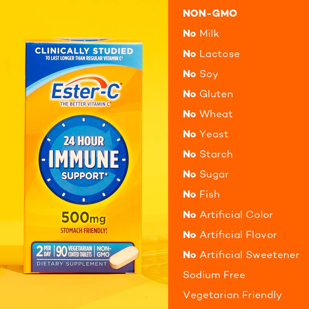 Ester-C Vitamin C 500 mg Coated Tablets - 90 Count - image 3