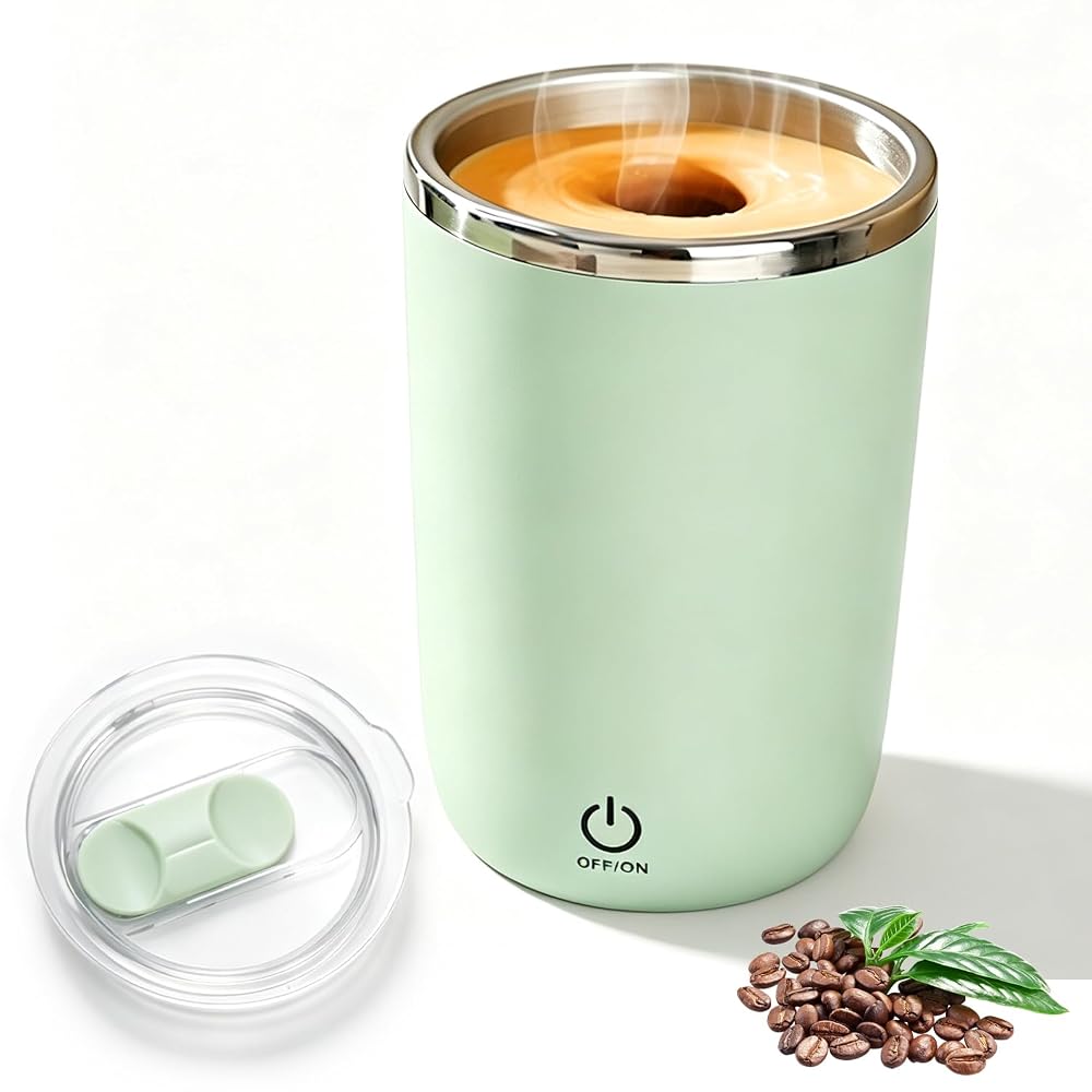 Tissting Shaker Bottle 11.8oz Electric Mixer Cup Stainless Steel Self