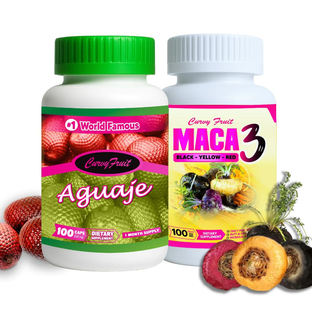 Curvy Fruit Aguaje + Maca 3 Glute & Hip Support Pills - 200 Capsules