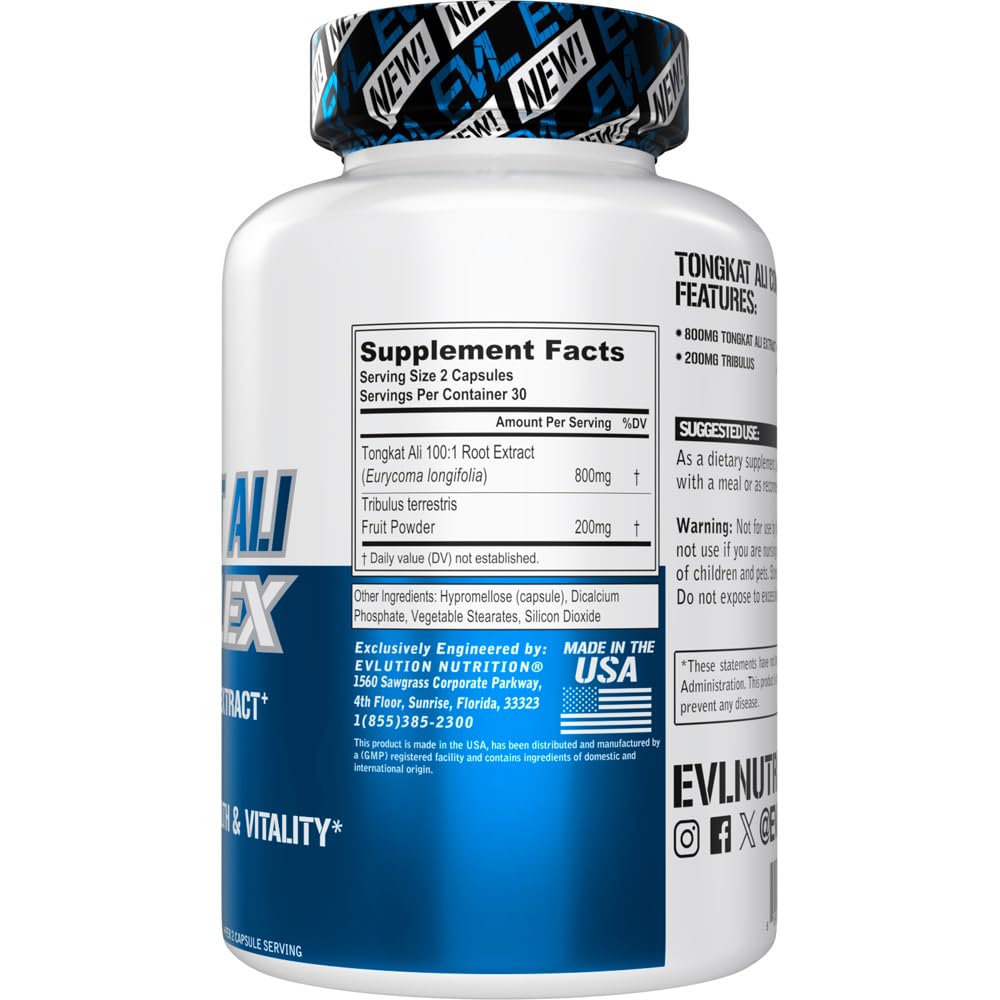 Evlution Tongkat Ali Men's Health Vitality Supplement - 60 Capsules - image 2