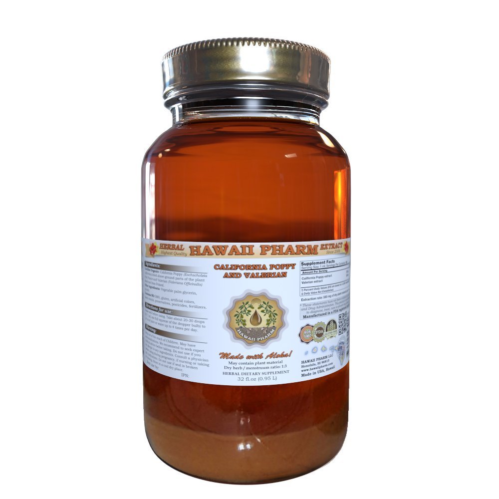 Hawaii Pharm California Poppy & Valerian Liquid Extract - 32 fl oz