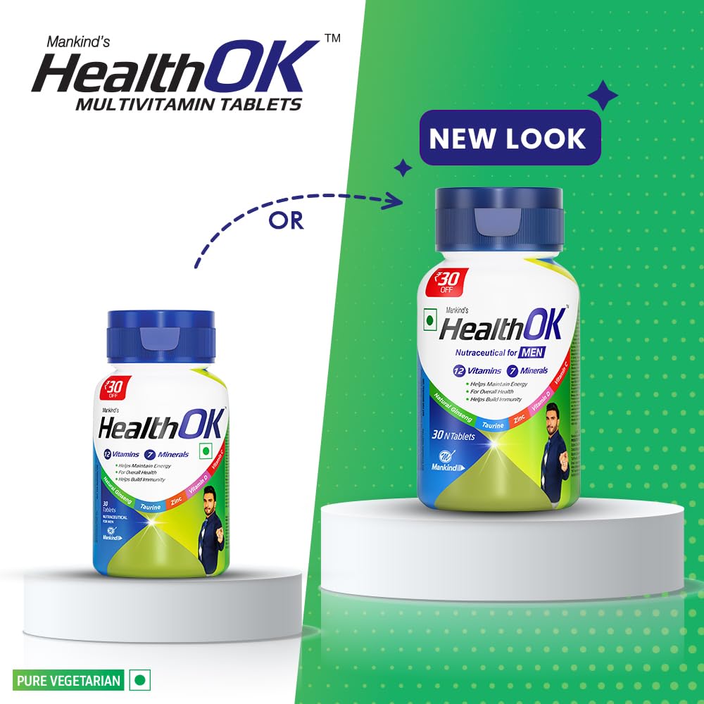 Mankind's Health OK Multivitamin with Ginseng & Taurine - 30 Tablets - image 3