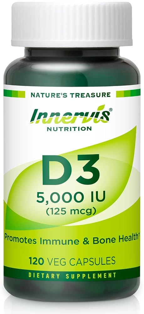 INNERVISNUTRITION Vitamin D3 5000 IU Immune & Bone Support