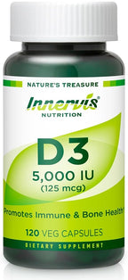 INNERVISNUTRITION Vitamin D3 5000 IU Immune & Bone Support