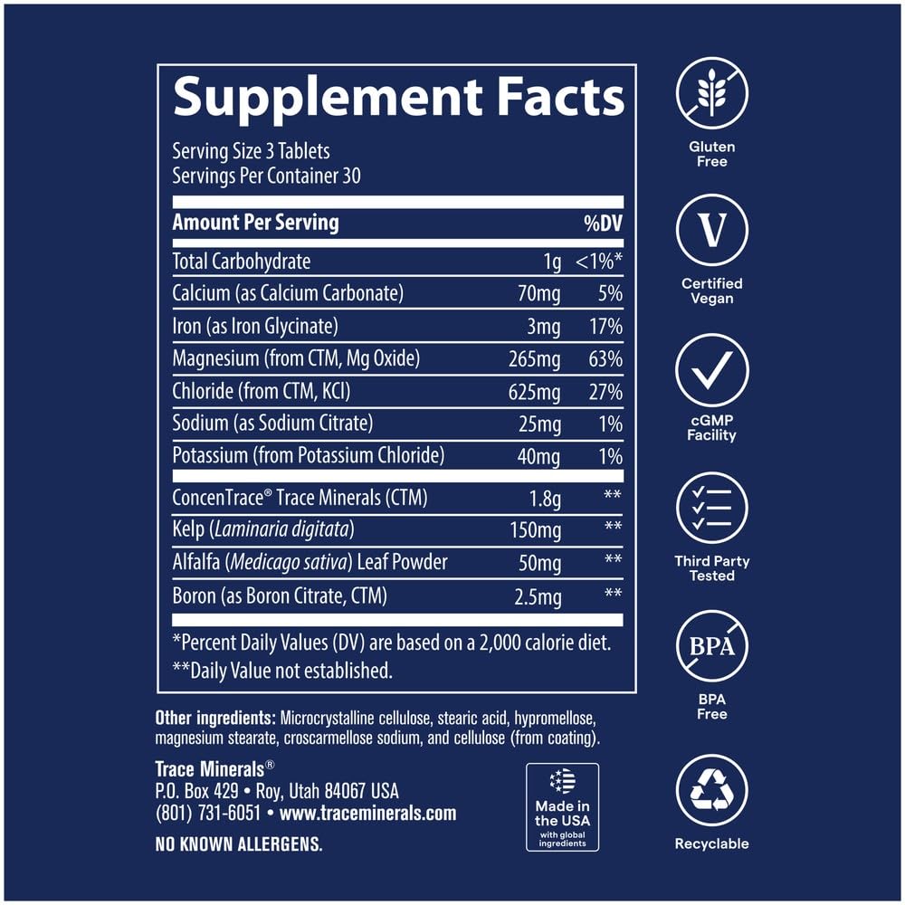 Trace Minerals ConcenTrace Ionic Trace Mineral Tablets - 90 Tablets - image 3