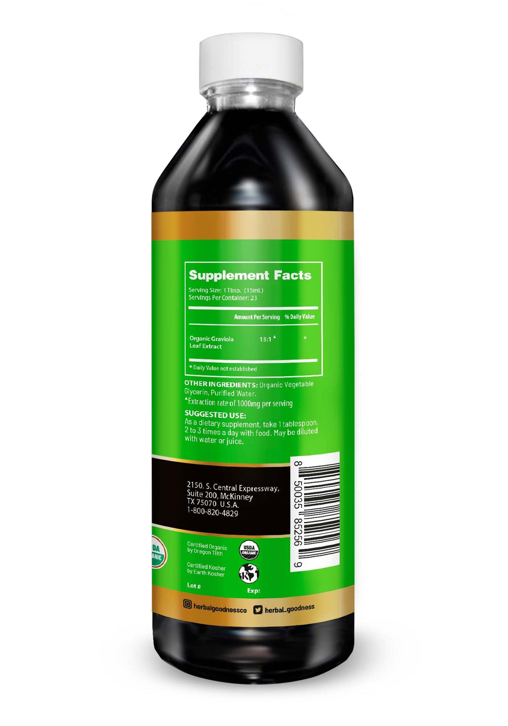 Herbal Goodness Soursop Extract Organic Leaf Juice - 12 Fl Oz - image 3