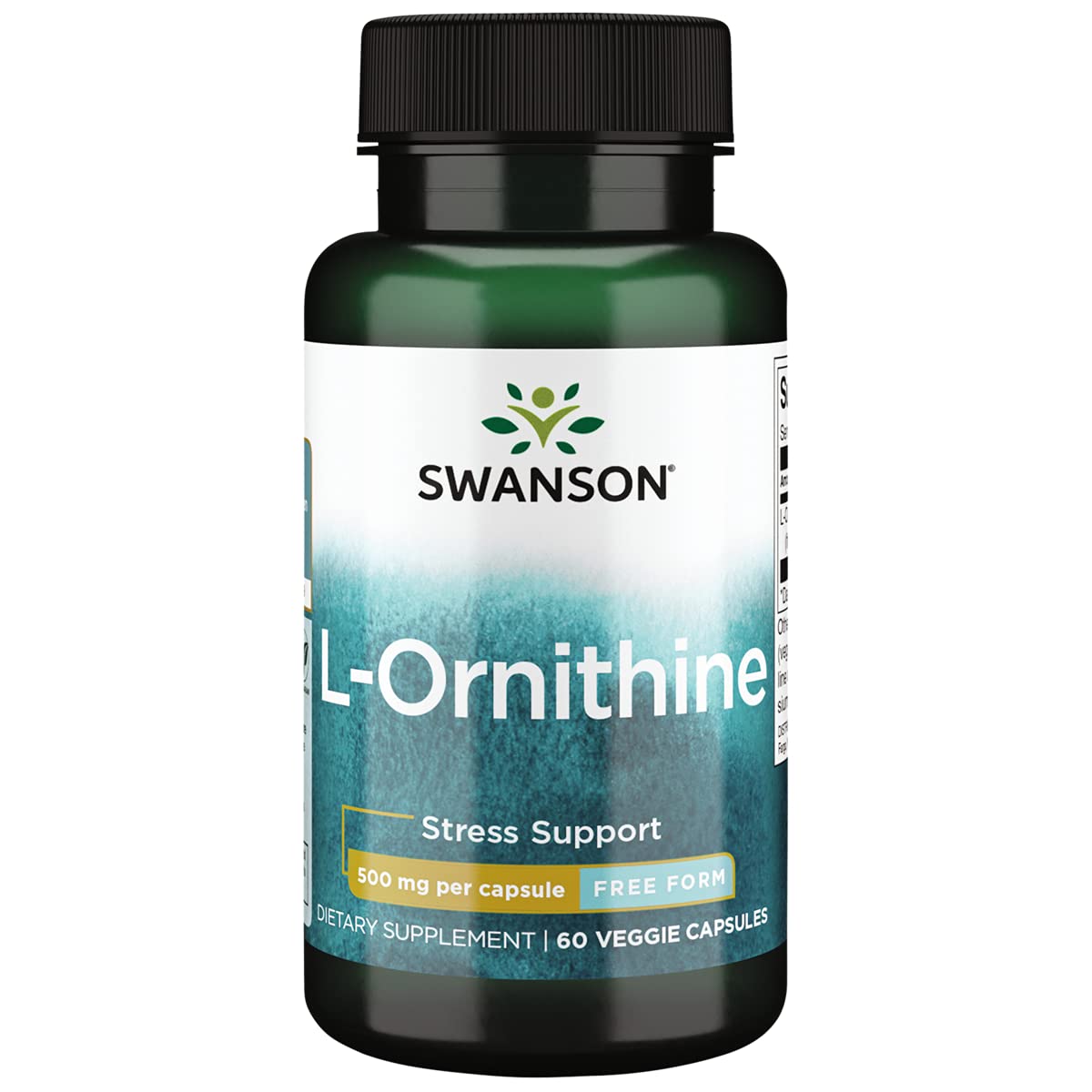Swanson L-Ornithine Amino Acid 500 mg - 60 Vegetarian Capsules