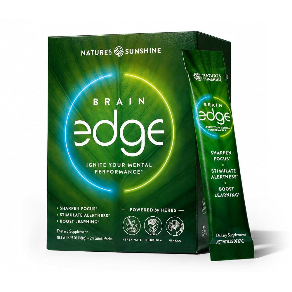 Nature's Sunshine Brain Edge Nootropic Drink Mix - 24 Stick Packs