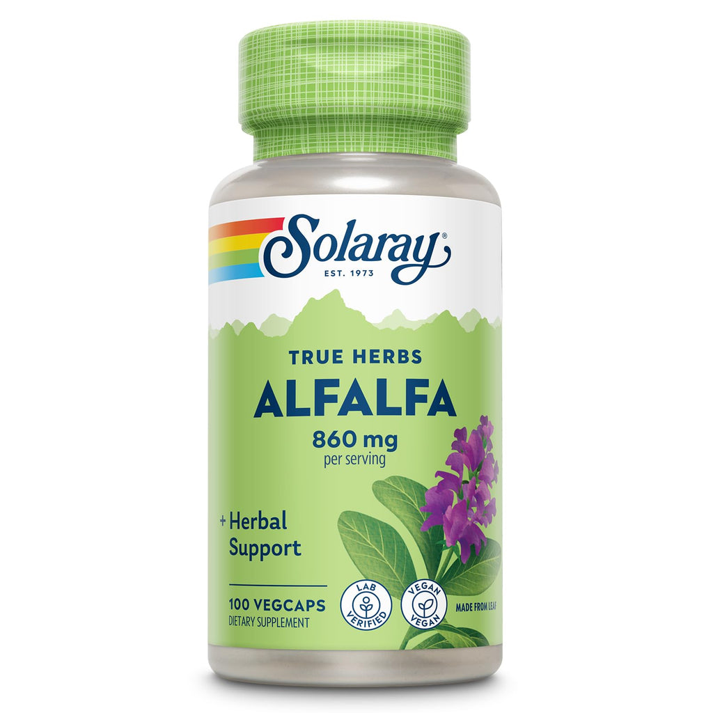 SOLARAY Alfalfa Leaf Supplement 860mg - 100 Vegetarian Capsules