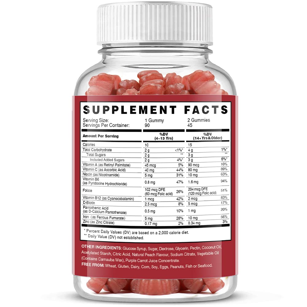 VEGEPOWER Vegan Iron Supplement Gummies - with Vitamin C