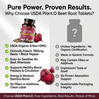 PLANT.O NUTRITION Organic Beet Root Capsules 1350mg - 120 Tablets - image 9