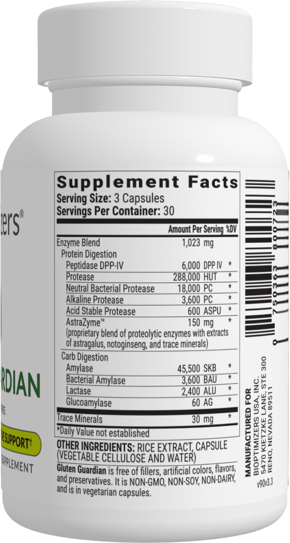 BIOptimizers Gluten Guardian 3.0 Enzyme Supplement - 90 Capsules - image 2